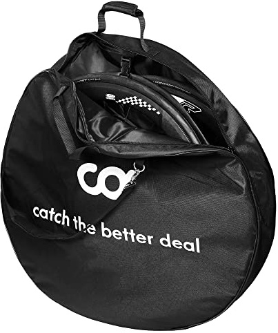 CyclingDeal Bike Bicycle Double Wheel Bag - Soft Foam Padded for 700c Road Bike & 26 27.5 29 MTB Wheel Set - Quality Nylon 600D with Detachable Shoulder Strap - Double Wheel Bag