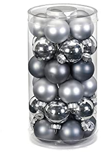 MAGIC Weihnachtskugeln Glas 4cm x 30 Stück Christbaumkugeln Hazy Grey