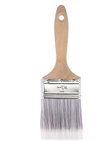 sourcing map 10 Peinture Pinceau 3 Largeur Nylon Soies avec Bois Manche pour Mur Traitment Gris