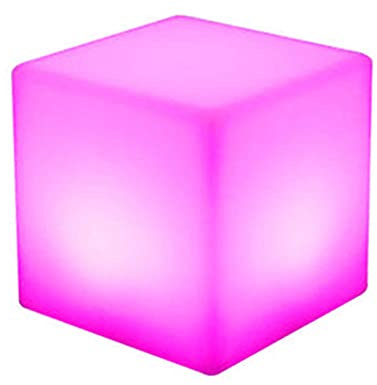 GMSLuu 30 cm LED-sittpall ljuskub pall sittkub LED justerbara ljusfärger stol 16 RGB färgförändring utomhus fotpall