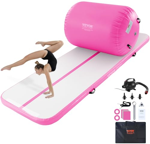 VEVOR Aufblasbare Gymnastikmatte Turnmatte, Aufblasbare Air Roll Air Barrel Gymnastik Tumbling Matten, Multifunktionale Tumbling-Matte Heimgebrauch/Fitnessstudio/Yoga/Cheerleading