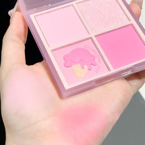 KARLOR 4-IN-1 Blush-Set aus rosafarbenem Puder und matter Palette (04#)