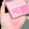 KARLOR 4-IN-1 Rouge Puder Rose Blush Puder Palette Blush Make up Blush Set Rouge Palette Blush peach coral pink matt Blush Palette rosa Blush natürlich glitzer Highlighter(04#)