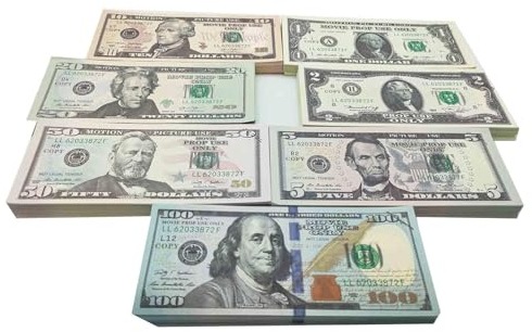 Lot de 140 billets de dollar - Copy - Faux argent de jeu - Pour enfants - Faux billets de banque - Pour les fêtes
