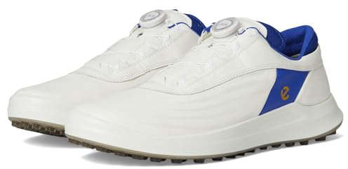 ECCO Men's Core BOA Waterproof Golf Shoe, White/Virtual, 12-12.5