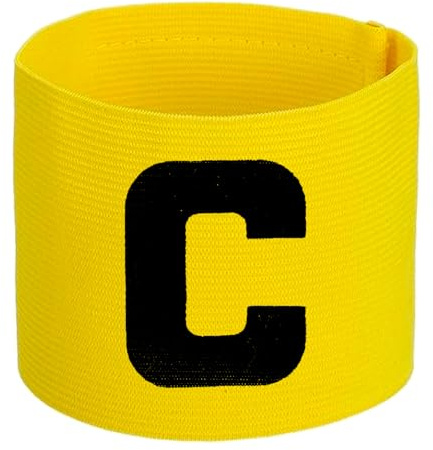 LICQIC Captains Armband, Elastic Sports Arm Band, 1 Pcs Design B, Yellow | Adjustable Captain Armbands, for football, hockey, rugby and many other sports
