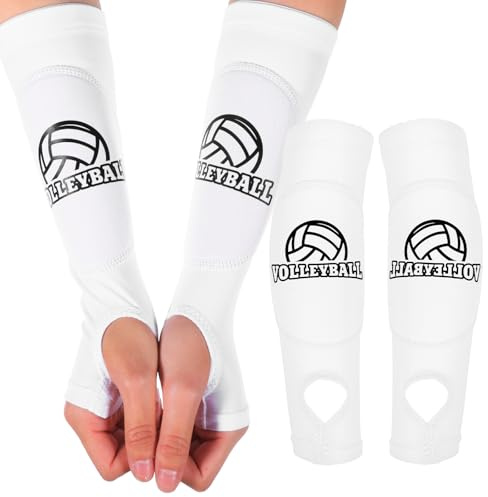 JIEYAO 1 paio di protezioni per braccio da pallavolo, con imbottitura protettiva antiscivolo e foro per il pollice, elastici per braccio, protezione avambraccio, accessori per la protezione del