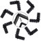 REBECASKYENS 8 connettori a L per tubi flessibili, 13,0 mm (1/2 pollici), connettore angolare a 90° gradi ad arco nero, tubo di raccordo per tubo per sistema di irrigazione