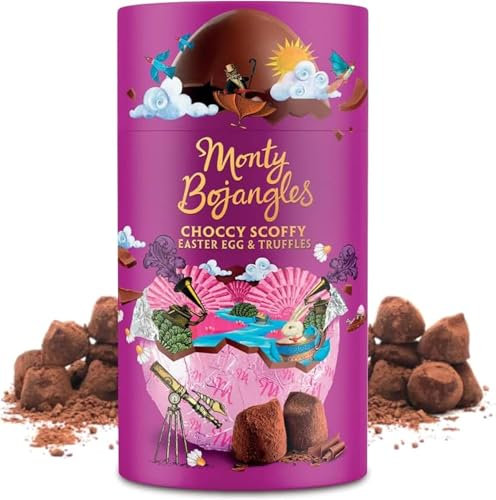 Monty Bojangles Osterei Schokolade Choccy Scoffy, Trüffel Pralinen in Kakaopulver, Pralinen Geschenk, Box 175 g, Köstliche Luxus Schokolade, 6 Preisgekrönte Trüffel, Schöne Box, Geschenk Ostern