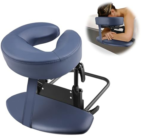 EBANKU Kit de massage pour matelas, appuie-tête réglable, coussin tête en bas avec accoudoir pour table de massage pour lit à la maison (bleu)