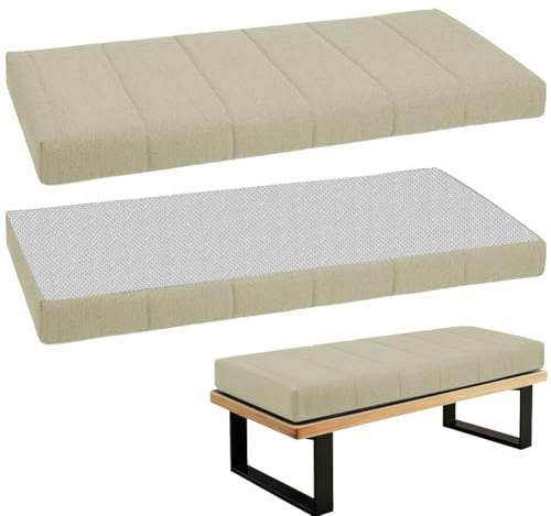 WLXFF Cojin Banco Interior, Cojines Banco Terraza Exterior, Colchoneta para Banco Jardin, Cojines para Bancos de Zapatos, Bancos de Cocina de Esquina y Patios,Milk Tea,130x50cm