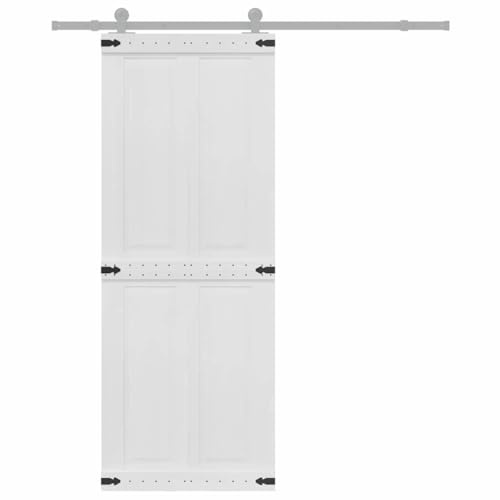 vidaXL Porta del fienile Corona 80 x 210 cm Legno Massello di Pino, Porta scorrevole elegante, design rustico, divisorio interno resistente, salvaspazio e facile da montare