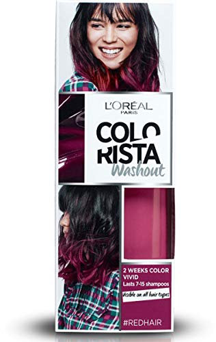 L'Oréal Paris Colorista Washout Vivid Colorazione Capelli Temporanea per Capelli Bruni, Rosso (Red)