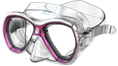 SEAC Elba MD, Maschera Subacquea con Viso Piccolo, Ottima per Snorkeling e Immersioni Unisex Bambini, Trasparente/Rosa, Ridotta