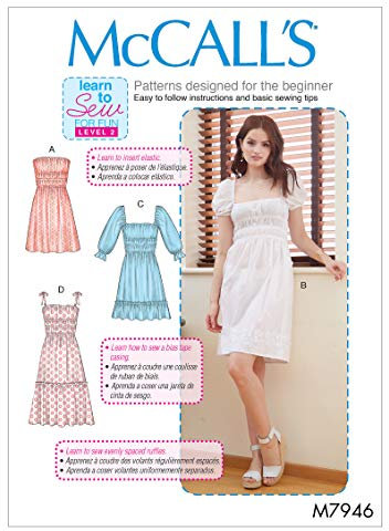McCall's Misses' Dresses, Paper, White, Various