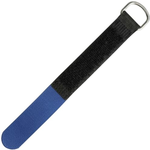 Lumonic 10x fascette in hook+loop 300x20mm incrociate nero blu - Fascette in hook+loop riutilizzabili - Per il fissaggio o la gestione dei cavi
