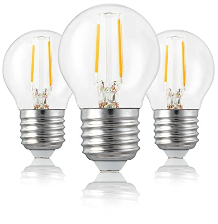 Hellum 209105 Lot de 3 ampoules LED E27 avec 2,5 W en remplacement d'une ampoule de 25 W, mini globe 250 lm 2700 K E27 vintage blanc chaud Blanc chaud
