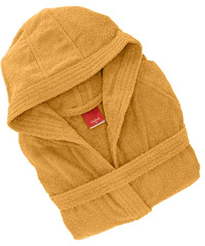 Gabel - Accappatoio adulto unisex in spugna di puro cotone idrofilo, tinta unita, peso spugna 380 gr/mq, ampie tasche, cintura e pratico cappuccio, anche come vestaglia.