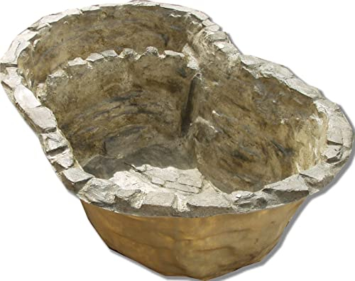 wasserkaskaden - Laghetto da giardino Fulda, effetto pietra naturale, 112 x 70 x 31 cm, 100 l, granito