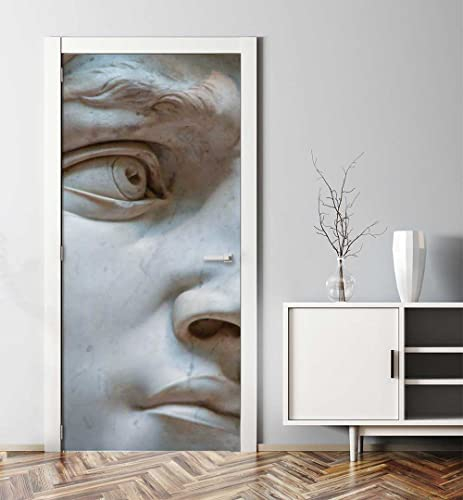 MyMaxxi - Tür bekleben mit Türtapete Türposter Türfolie Selbstklebend 90x200 David Skulptur - Tür verschönern ? Türaufkleber Türklebefolie Statue Figur beige