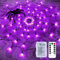GTYYBH Halloween Spinnennetz Lichter mit 96 LED, 8 Modi Schwarze Spinnennetz Lichter mit Haariger Spinne für Beleuchtete Halloween Dekorationen,Wand,Garten,Hof Dekor＆Spukhaus Halloween Dekor【Violett】