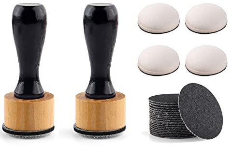 Briartw 26 PCS,2 PCS Mini Ink Blending Tool,4pcs Domed Foams and 20 Pieces Sanding Disks,Round Replacement Medium-Grit Sandpaper Provides The Ideal Friction to Work On Cardstock, Chipboard, Wood