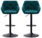 JaHECOME 2er Set Samt Barhocker, höhenverstellbar Barstuhl, Hocker mit Rückenlehne, Tresenhocker, Hohe Barhocker für Bartheke Küche (2, Teal)