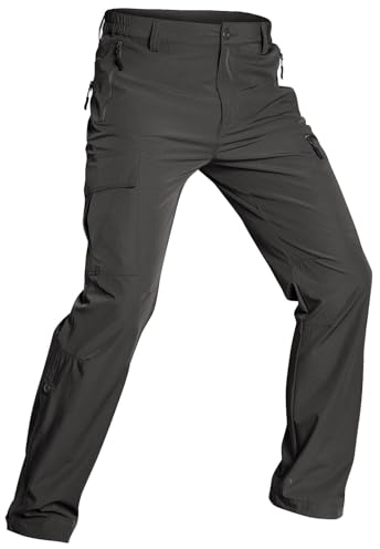 Wespornow Wanderhose-Herren-Outdoor-Hosen-Sommer-Trekkinghose-Atmungsaktiv-Outdoorhose-Stretch-Schnell-Trockend-Lang-Funktionshose-Männer mit 5 Taschen (Grau, 34)