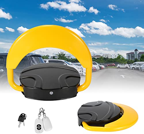 Duisrech 2x Klappbarer Parkplatzsperre, Parkschranke mit Fernbedienung, Reichweite der Fernbedienung 20 m Parkpfosten Absperrpfosten, Antikollision 180°IP67,Parkschranke, Parkpfosten Absperrpfosten