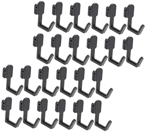 JECOMPRIS Ganci a Forma Di j Per Pannelli Forati, Set Da 24 Pezzi in Plastica Nera, Organizzatore Utensili Per Cucina, Garage e Officina