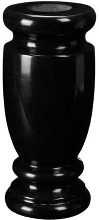 Afvarir Black Granite Cemetery Vase for Grave Markers, Headstone Memorial Flower Holder with Drainage Holes