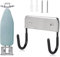 Ironing Board Hook, Wall mounted ironing board holder, compact and lightweight design, ideal for Y-leg or T-leg ironing boards, Metal Ironing Board Holder, ideal for hotels, homes and laundries, black