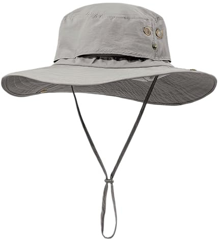 AYPOW Chapeau de Soleil Grande Taille XL XXL pour Hommes, Large Bord Léger Respirant Été Anti UV Imperméable Séchage Rapide Pliable Boonie Chapeaux de Safari Pêche Randonnée Voyage Outdoor Bucket Hat