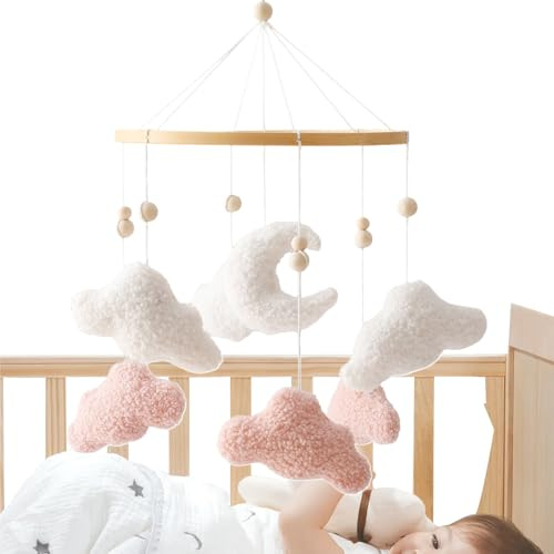 Giochi Appendibili Per Lettini - Palestrina Sonaglio Pendente con Ciondoli - Peluche a Forma di Decorazione per Carrozzina Fasciatoio Battesimo Baby Shower