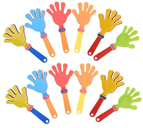 CHILDWEET Aplaudidores De Mano Pequeños De Plástico Multicolor Generadores De Ruido Para Fiestas Infantiles y Eventos Carnavales 12 Unidades