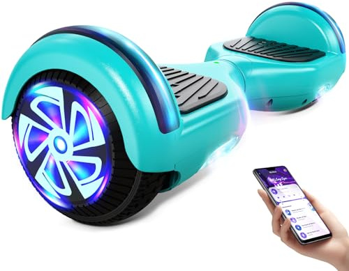 Hoverboard 6.5 Pouces Overboard, Hover Scooter Board Gyropode Tout-Terrain, Bluetooth et LED Auto-équilibré Scooter électrique Auto-équilibrage pour Enfant et Adult