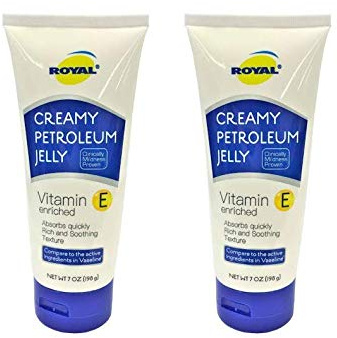 ROYAL Vitamin E Enriched Creamy Petroleum Jelly Skin Protectant Absorbs Quickly, Rich, Soothing Texture 7 Oz. (2 Pack)