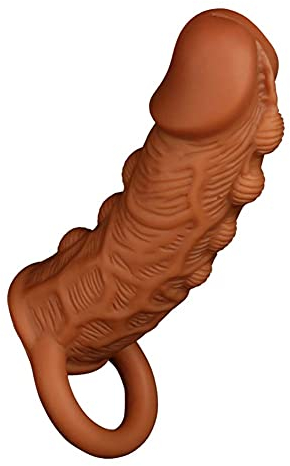 SXOVO Penis Sleeve Penishülle Penisverlängerung mit Hodenringen, Penis Extender Sexspielzeug für Männer Penishüllen zur Penisverlängerung Erektionssteigerung