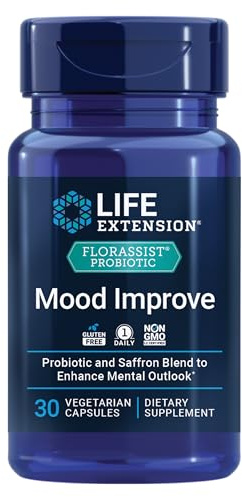 Life Extension FLORASSIST® Probiotic Mood Improve, probiotic and Saffron Blend enhances Mood and Mental Outlook, Non-GMO, Gluten-Free, 1 Daily, Vegetarian, 30 Capsules
