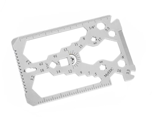 MyEDC 34 in 1 Multiuso tascabile - Multi Attrezzo Portatile - Carta di Credito Multiuso - Strumento Multifunzione - Inox - Regalo Uomo - Regalo Originale per Compleanno, Papà, Amico, Ragazzo