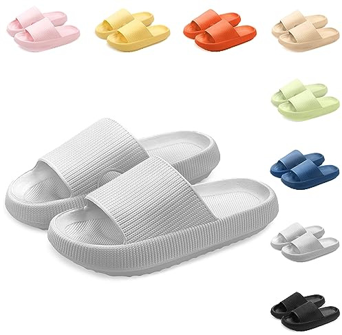 Yuccer Pantofole Nuvola Ultra Morbide Uomo Donna Ciabatte Piscina Antiscivolo Ciabatte Uomo Estive da Casa Piscina Scarpe da Spiaggia Sandali da Doccia Pantofole da Bagno (Grigio, Numeric_40)
