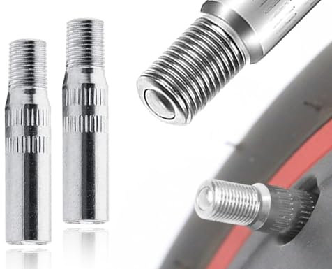KAPSING 2 Stück Ventilverlängerungen, 39mm Lang Reifen Ventilverlängerungen Adapter, Elektroroller Reifen Ventilverlängerungen, für Scooter/Auto/Elektroroller/Fahrrad