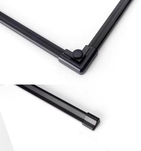 WITEN&NOCK Aluminium Schwallleiste Schwallprofil Duschdichtung Schwallschutzleisten Set Endstücke und Eckverbinder Dusche Duschwanne Duschkabine gerade Wasserabweiser Länge 120 cm schwarz