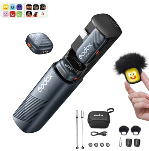 Godox Cube-SC Kit2 trådlös mikrofon 48 kHz/24-bitars Hi-Fi-ljud