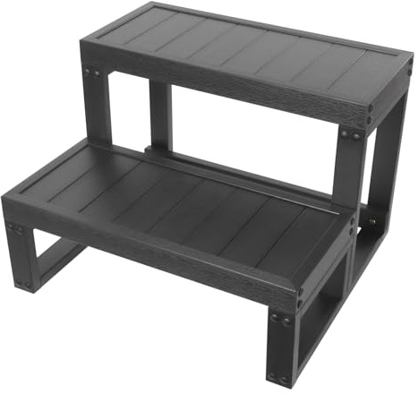 Universell bubbelpool trappa universell trappa för hot tub svart bubbelpool spa trappor badkar trappor för utomhus inomhus 60 x 54 x 42,3 cm