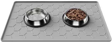 Pieviev Dog Bowl Mat, Food Grade Silicone Tray for Dogs Cats & Pet, 40x60cm