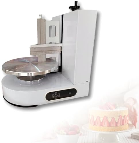 MZBDYYF Máquina eléctrica automática para esparcir crema para tartas, acero inoxidable, más suave, velocidad ajustable, tocadiscos para pasteles de 4 a 12 pulgadas, revestimiento profesional para