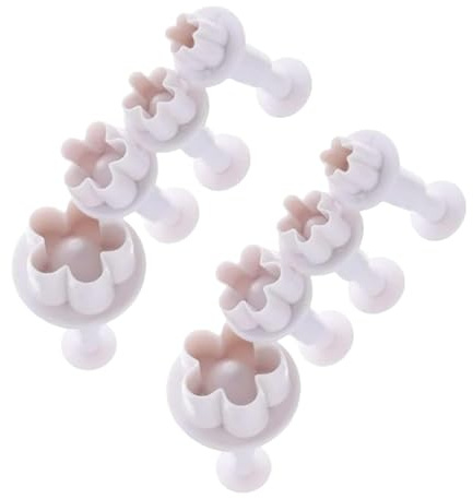 8 stampi per biscotti a forma di fiore fai da te, per torte e fondenti, accessori per la cottura di torte, stampi per biscotti in plastica, taglierina per fondente