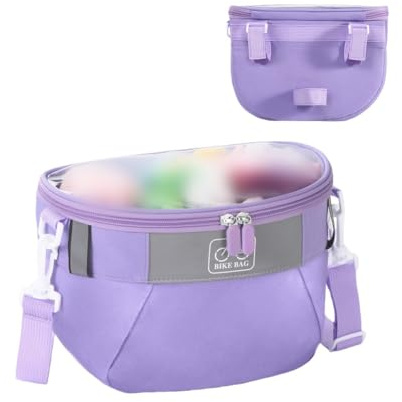 Cestino anteriore per bicicletta per bambini, borsa impermeabile per manubrio per triciclo, equilibrio per bici o scooter, con tracolla staccabile e porta bottiglia d'acqua, spaziosa conservazione per