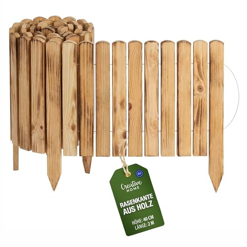 Creative Home Staket 40cm hög och 2m lång | Flammad